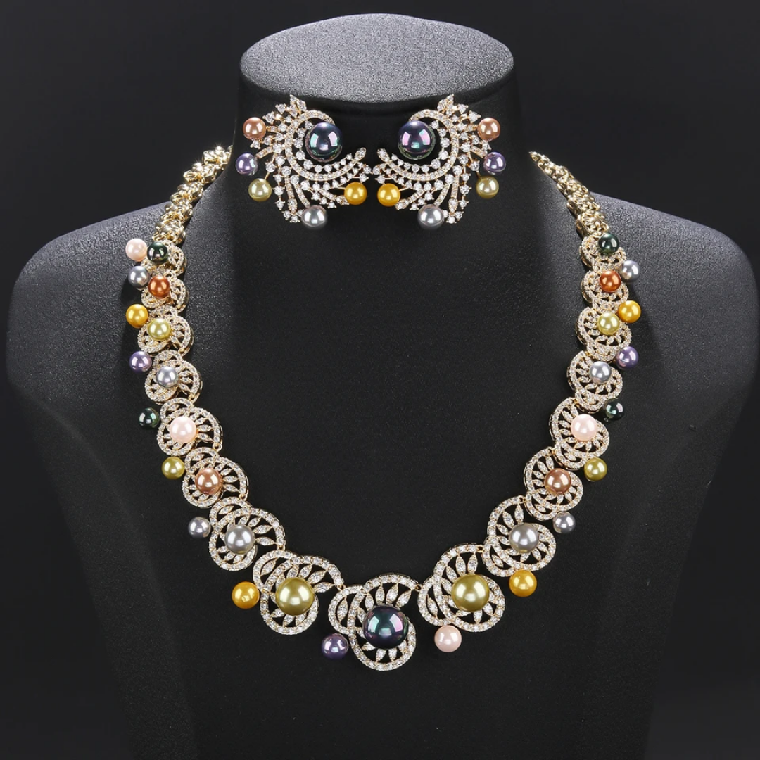 Set di gioielli collana con orecchini