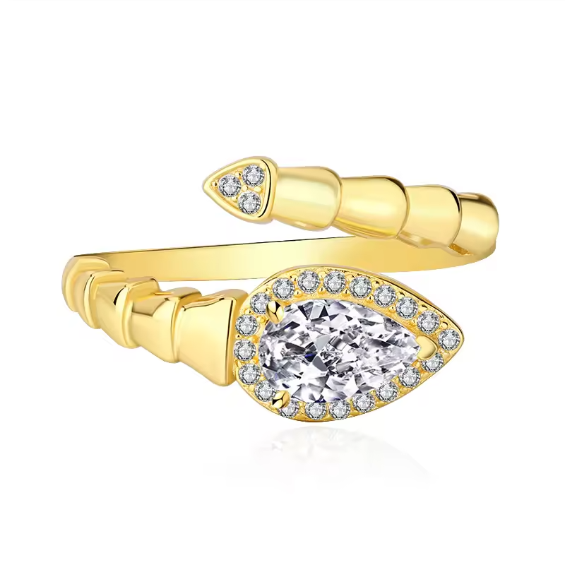Anello del serpente con moissanite