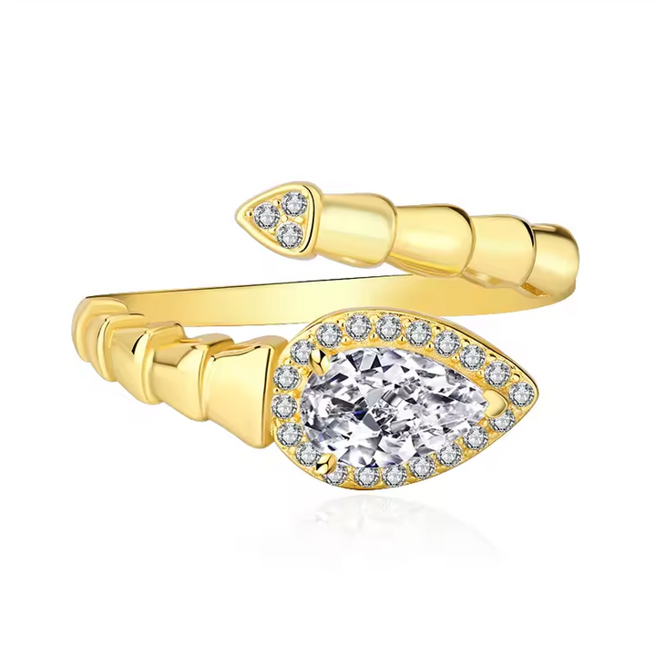 Anello del serpente con moissanite
