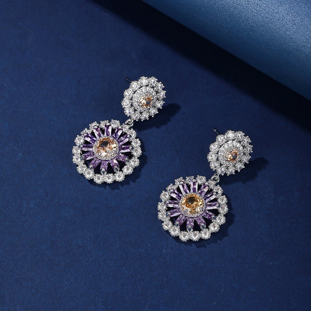 Orecchini con zirconi scintillanti