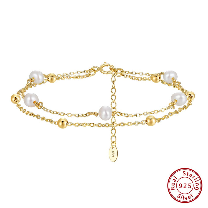 Bracciale con Perle Placcato Oro 14K