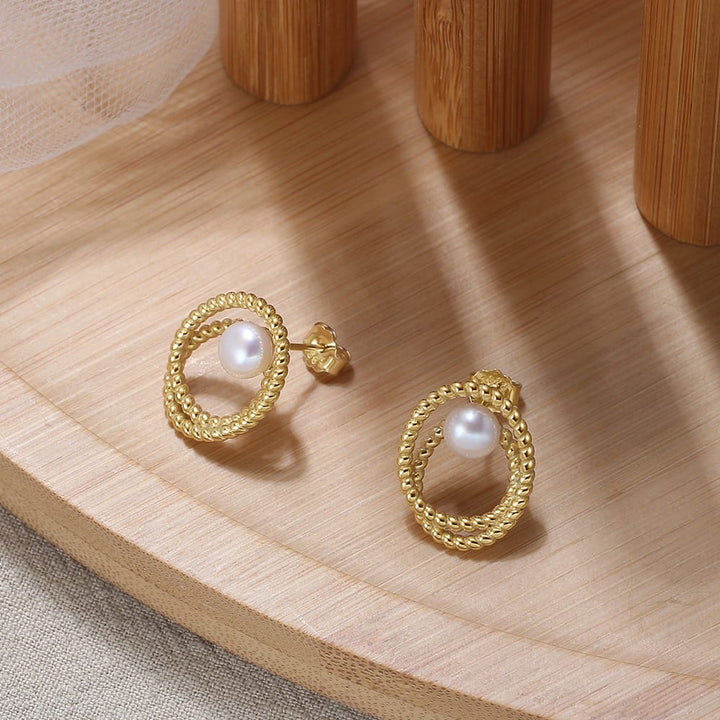 Orecchini con perle placcati Oro 14K