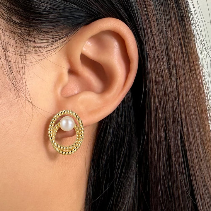 Orecchini con perle placcati Oro 14K