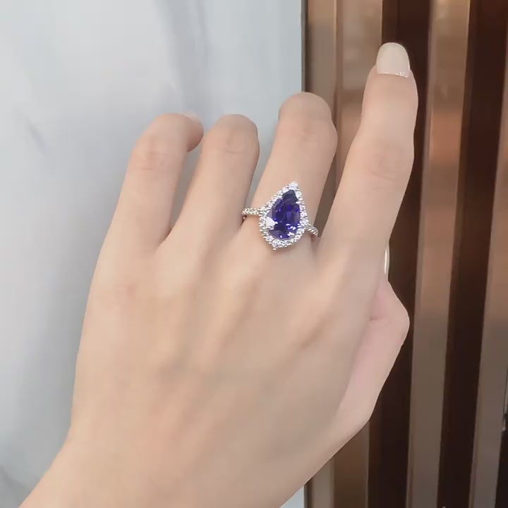 Anello  con pietra tanzanite