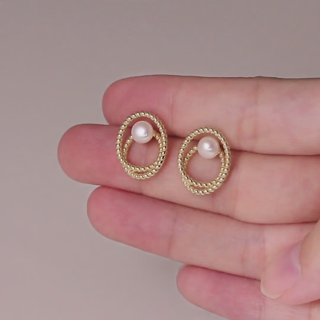 Orecchini con perle placcati Oro 14K