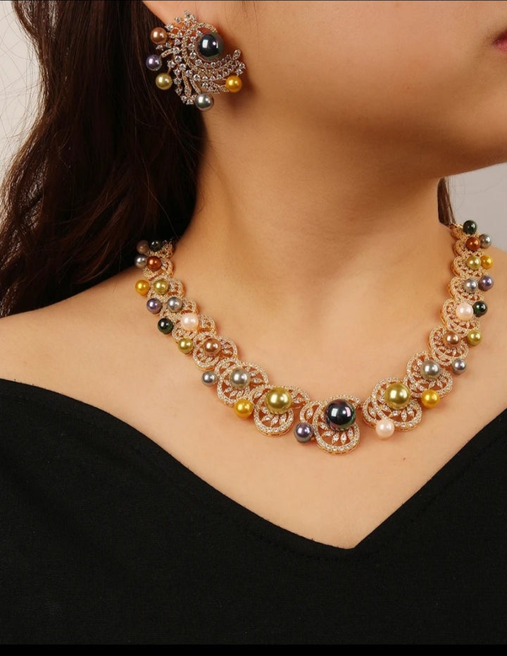 Set di gioielli collana con orecchini