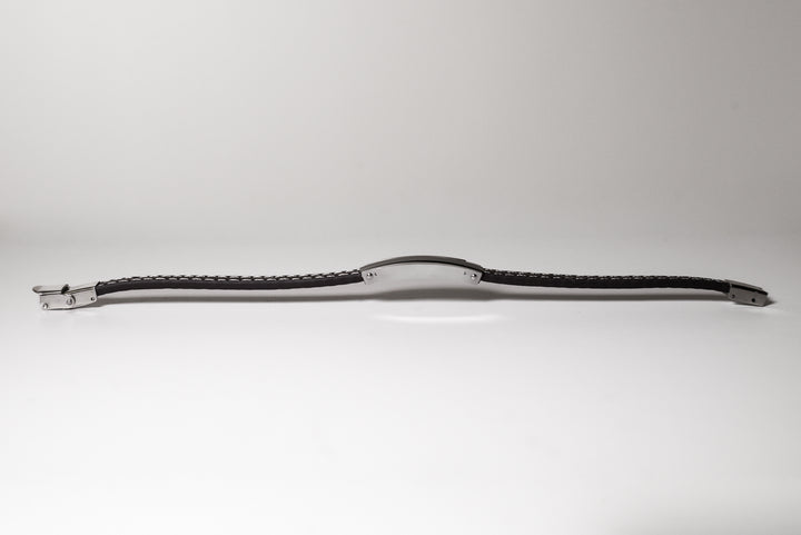 Bracciale Da Uomo Pelle  Piastra Acciaio
